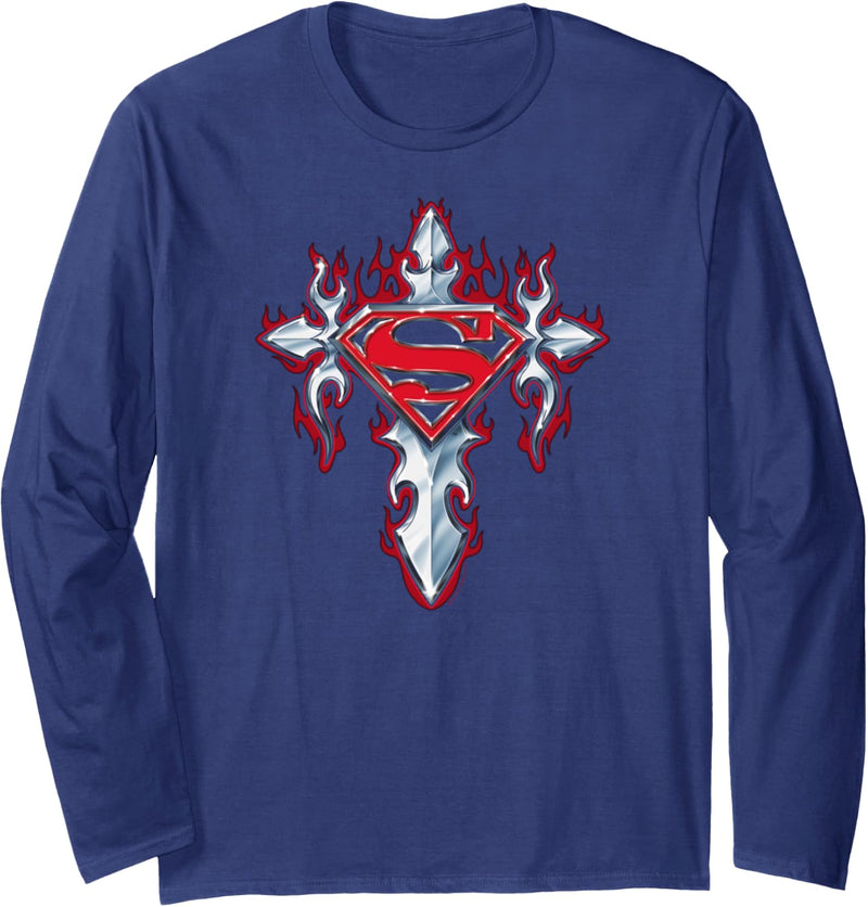 Superman Gothic Steel Logo Langarmshirt