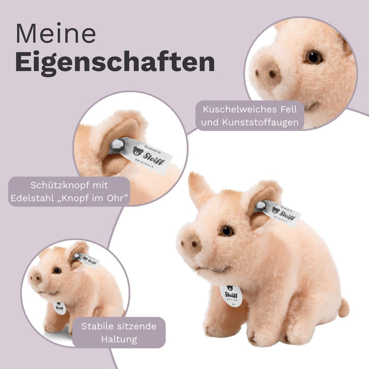 Steiff Kuscheltier Sissi Schweinchen, Süsses Stofftier mit Kunststoffaugen, Kinder, Jungen & Mädchen