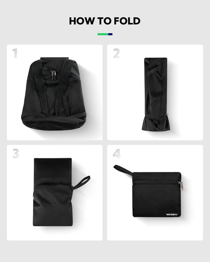 WATERFLY Faltbarer Rucksack Klein 15L: Ultraleicht Wanderrucksack Packable Tagesrucksack Sportliche