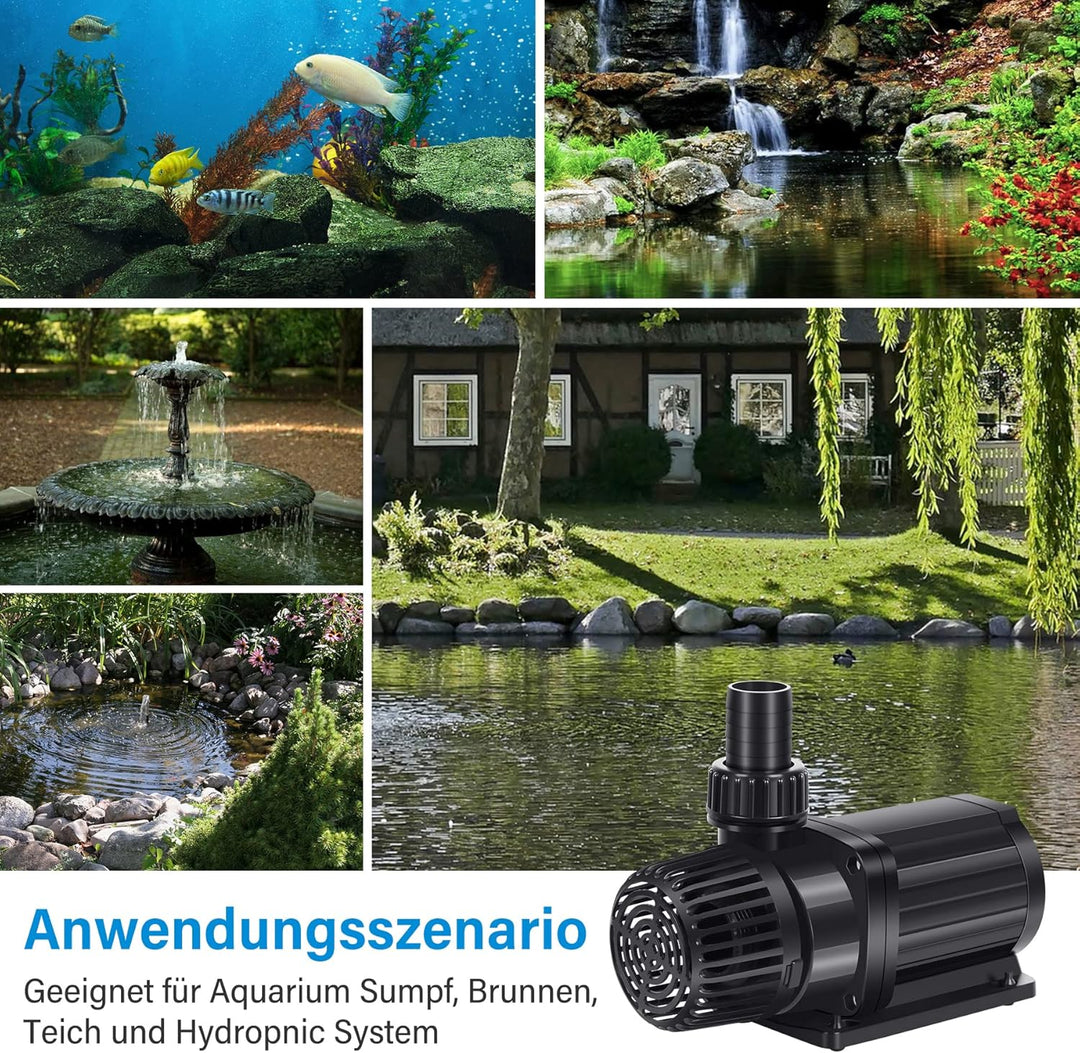 Forever Speed ECO Teichpumpe Filterpumpe Bachlaufpumpe für den Gartenteich 8000L/H 80W