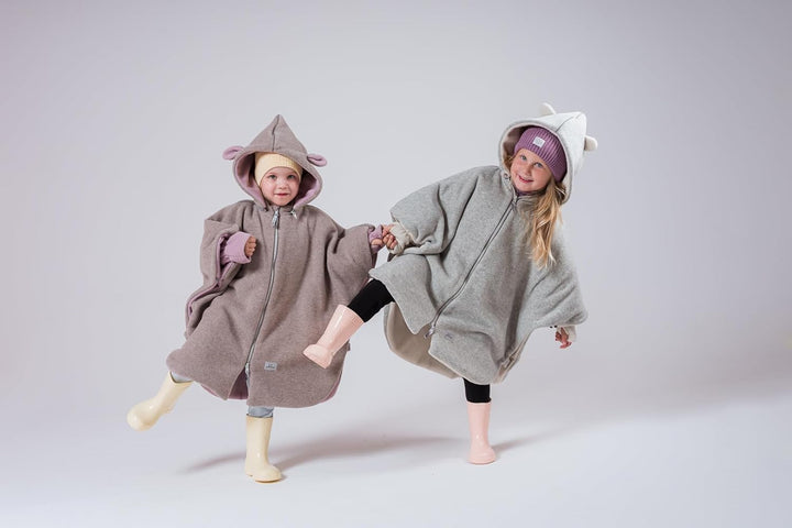 Auto-Poncho für Kinder – Für Autositz – Kinderwagen – Fahrrad – Mit Abnehmbarer Kapuze – Reflektoren