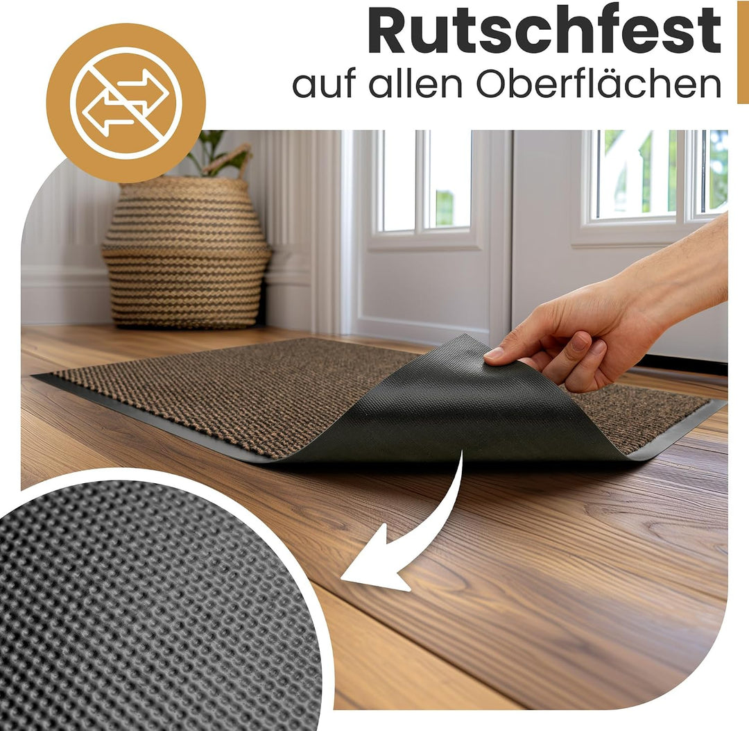Bodenständig® Saubere Schuhe Dank saugstarkem Stoff (robust) perfekte Grösse Braun in 90x150cm - Fus