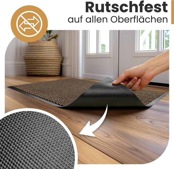 Bodenständig® Saubere Schuhe Dank saugstarkem Stoff (robust) perfekte Grösse Braun in 90x150cm - Fus
