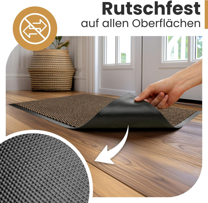 Bodenständig® Saubere Schuhe Dank saugstarkem Stoff (robust) perfekte Grösse Braun in 90x150cm - Fus