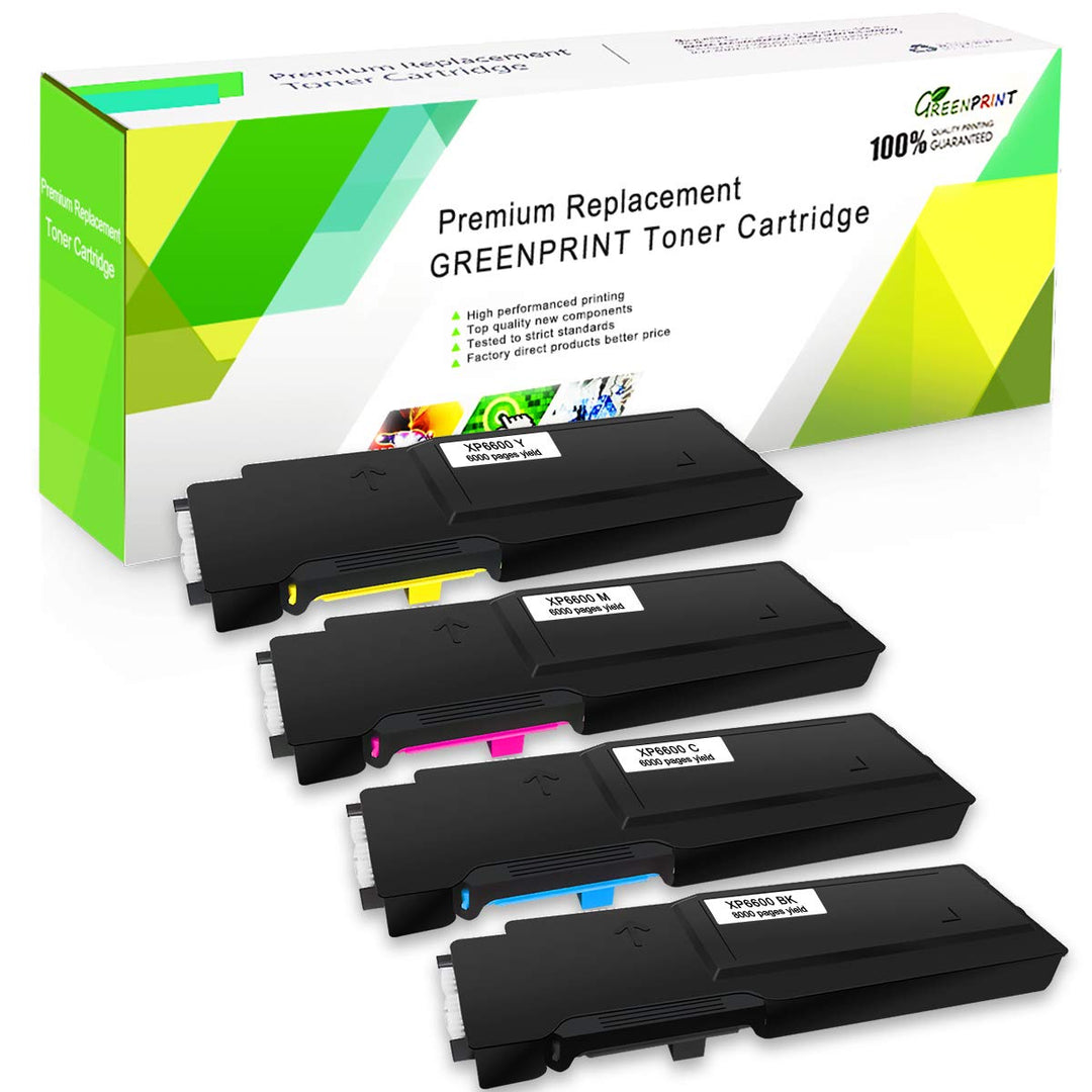 GREENPRINT Kompatible Tonerkartuschen 6600 6605 (Schwarz Cyan Magenta Gelb) 4 Farben Xerox Phaser 66