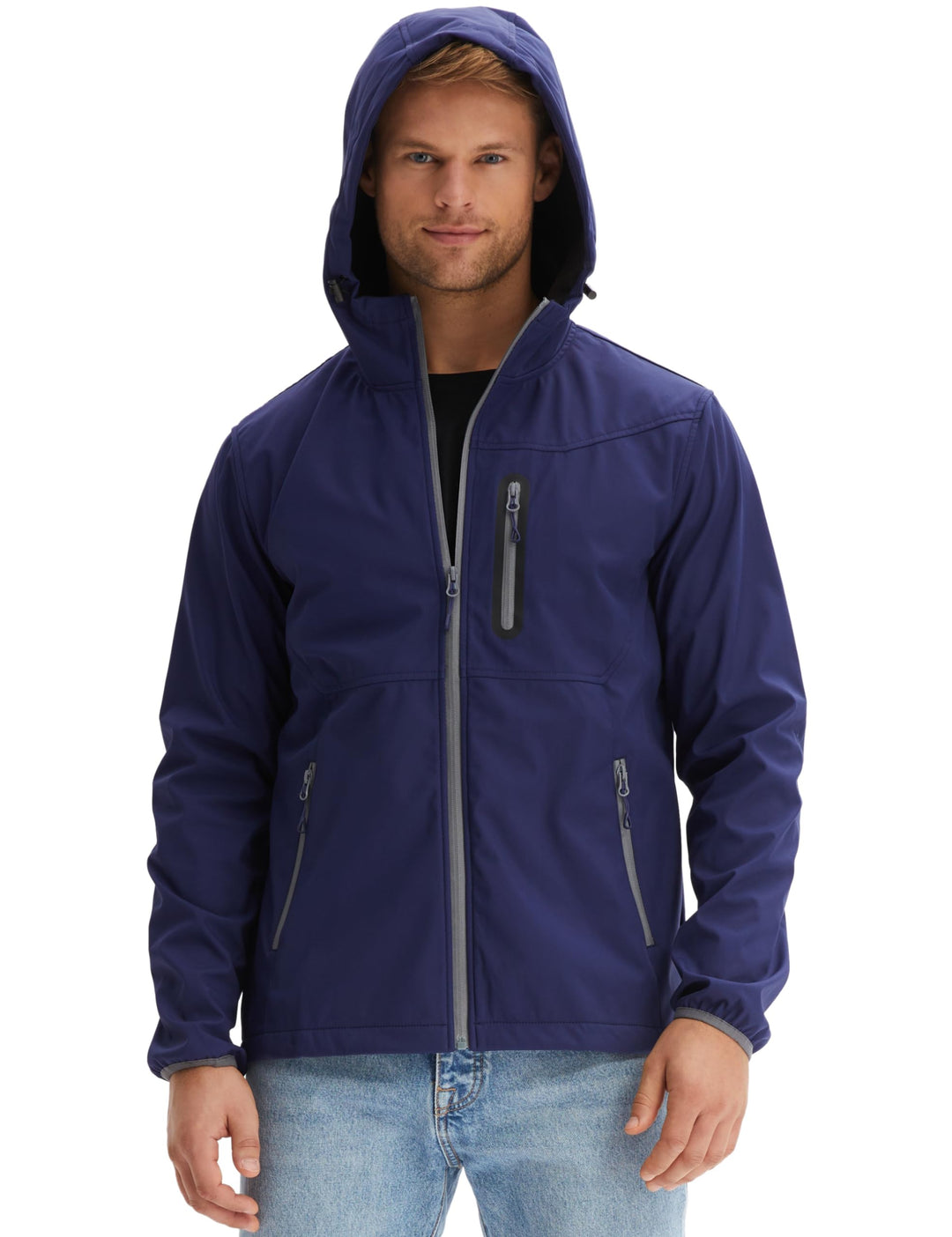 Morgenstern Softshelljacke Herren Wasserabweisend Atmungsaktiv L Blau, L Blau