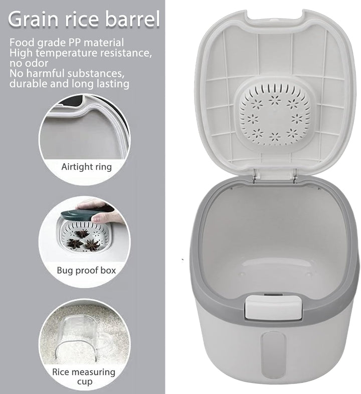 Reisbehälter, Insektensicher, Geruchlos, Luftdicht, Reisbox mit Klarem Fenster für Getreide, Zucker,