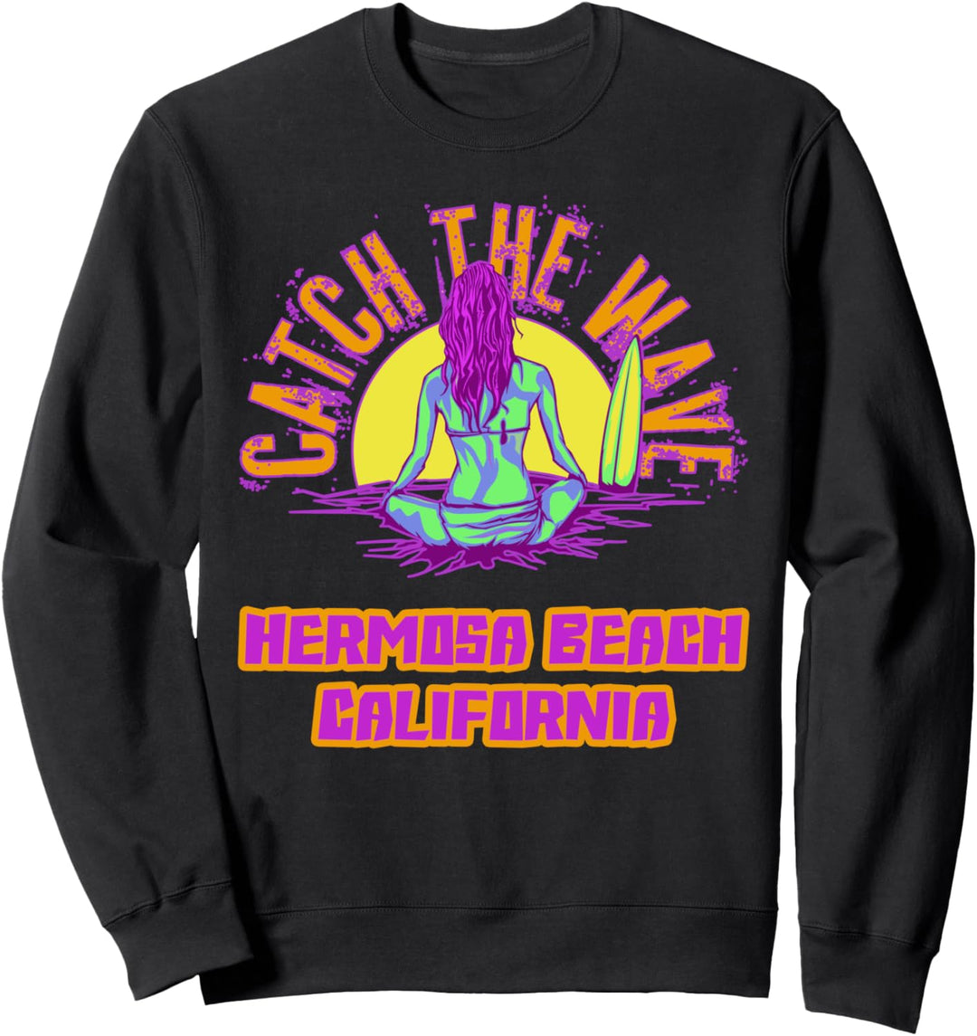 Hermosa Beach Shirt Surfen Vaporwave Aesthetic Beach Sweatshirt