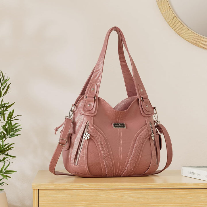 Angelkiss Frauen Top Griff Satchel Handtaschen Schultertasche Messenger Tote Washed Leder Geldbörsen