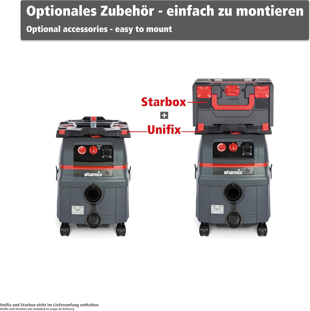Starmix Nass- und Trockensauger Staubsauger ISC L-1625 TOP, hochwertiger Sauger für Baustelleneinsat