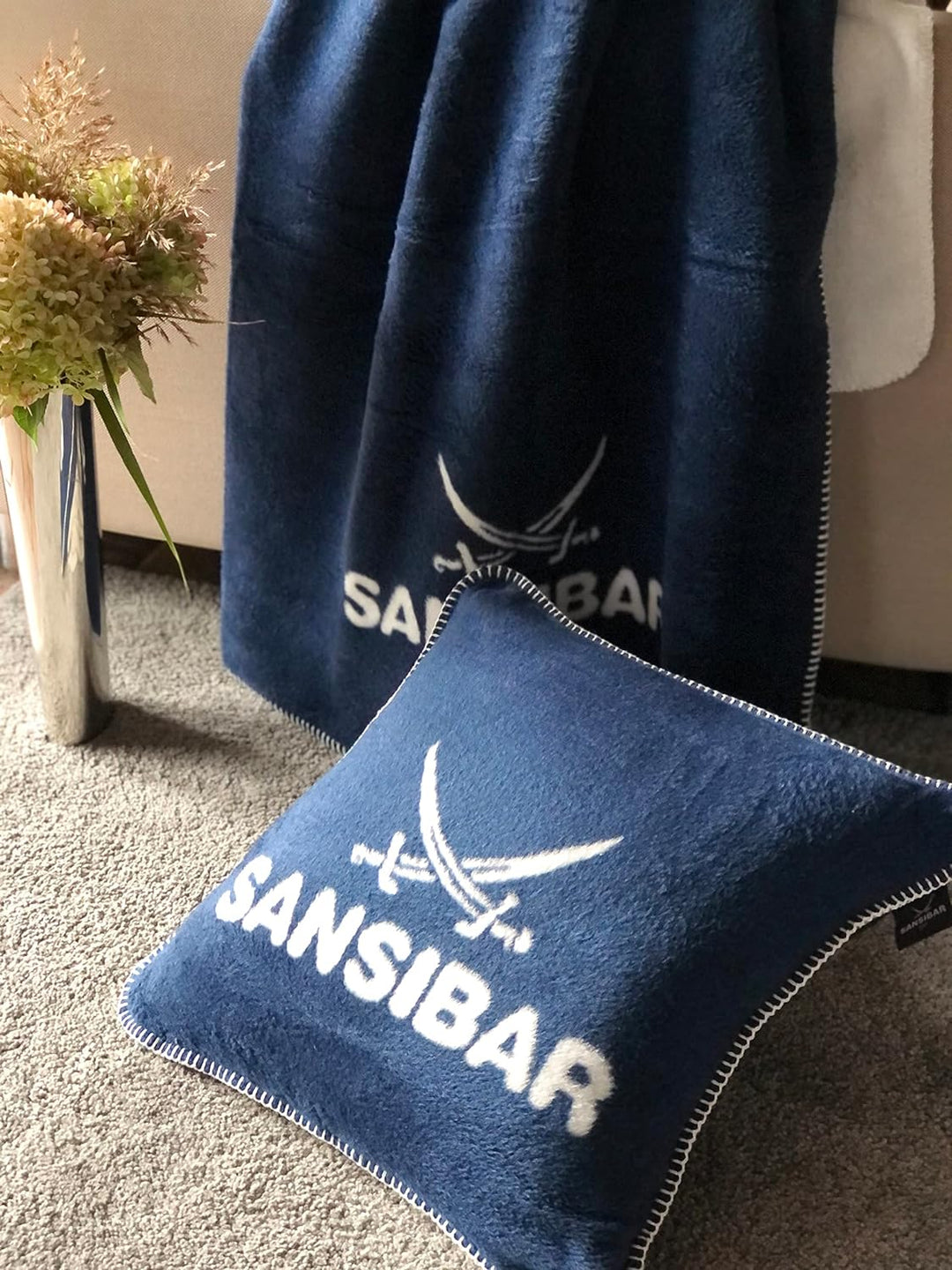 Sansibar Jacquard Wohndecke Doubleface, wärmend und flauschig-weich, Plaid aus Baumwollgemisch, 150x
