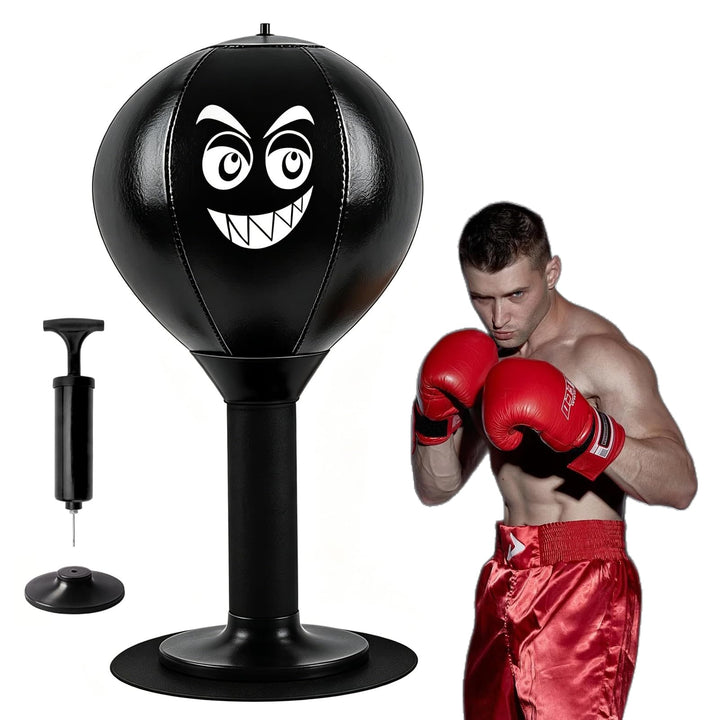 Punchingball Tisch, freistehender Desktop-Boxsack mit Saugnapf – zum Stressabbau für Büro &amp; Homeoffi