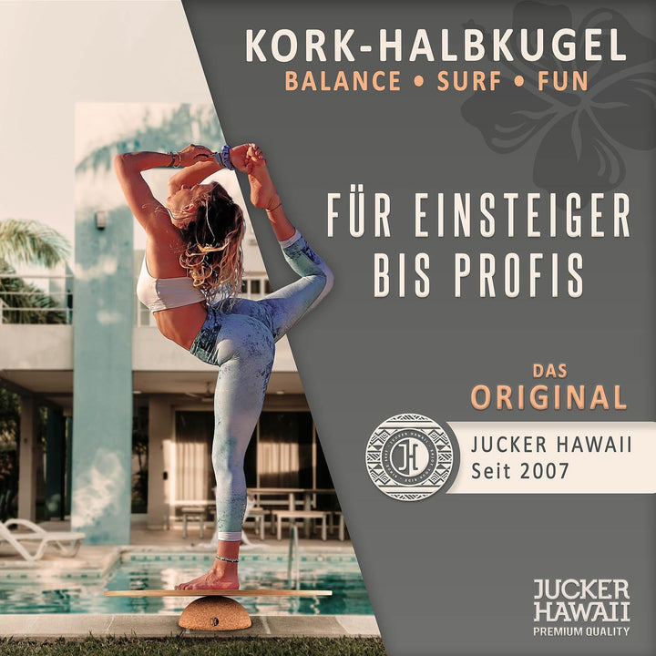 JUCKER HAWAII Kork-Halbkugel aus massivem Kork - Pures Surf-Feeling & Ganzkörpertraining - Für Kinde