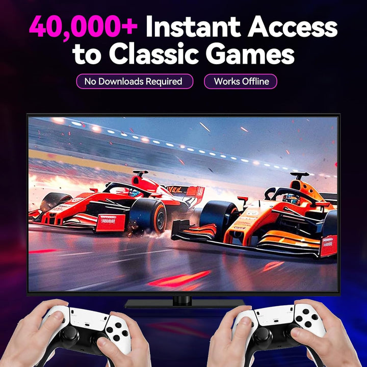 Retro-Spielkonsole 4K HDMI mit über 40.000 Spielen, 23 Emulatoren, Plug-and-Play, Dual-2,4-GHz-Funkc