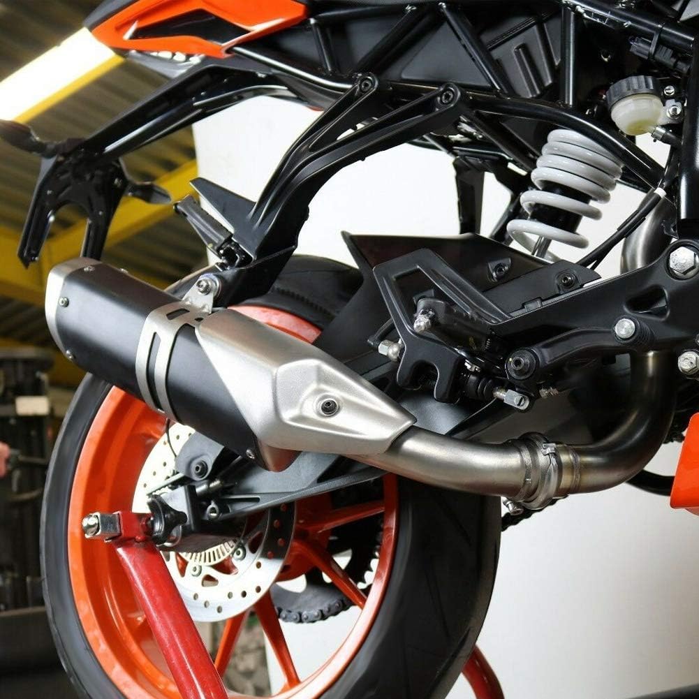 Auspuff Mid Link Pipe, Qiilu Motorrad Auspuff, Katalysator entfernt Decat Auspuff Mittelrohr Motorra