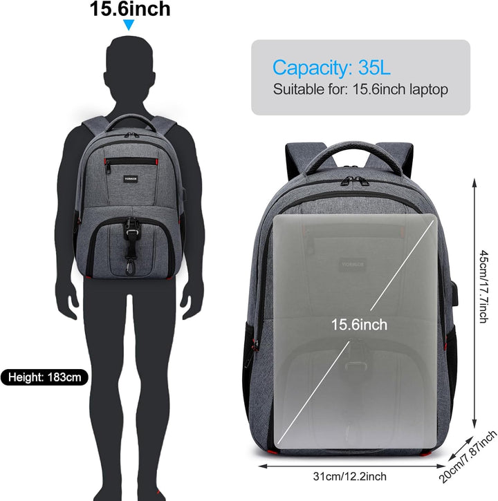 Schulrucksack Jungen Mädchen Teenager Rucksack Herren Damen für 15,6 Zoll Laptop Rucksack Arbeit Was