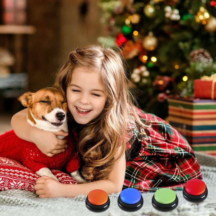 Buzzer Mit Aufnahmefunktion Hunde, 4 Stück Answer Buzzers Hund, Buzzer mit Sound Hund, Answer Buzzer