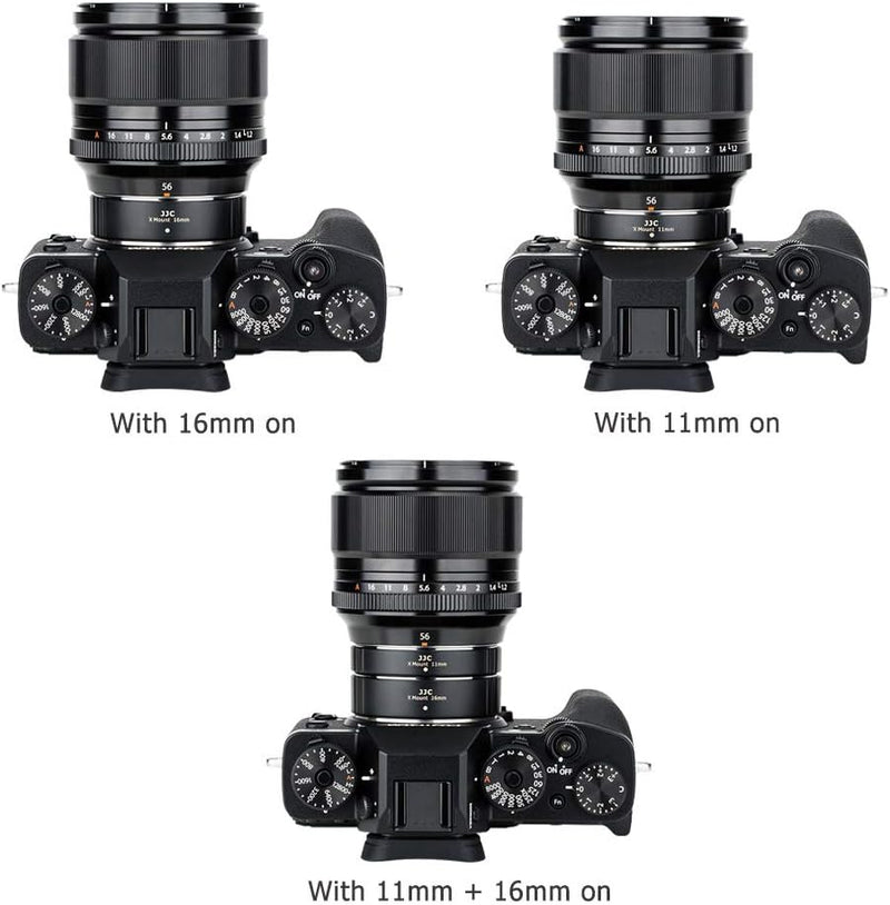 JJC Autofokus AF Makro Zwischenringe Set 11/16MM für Fujifilm Fuji X Mount X-H2S X-S10 X-Pro3 X-Pro2