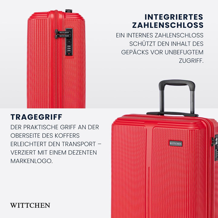 WITTCHEN Stripes Line Mittelgrosser Koffer 67,5 x 45 x 27 cm (L) | Hartschale Reisekoffer ABS, 65 l,