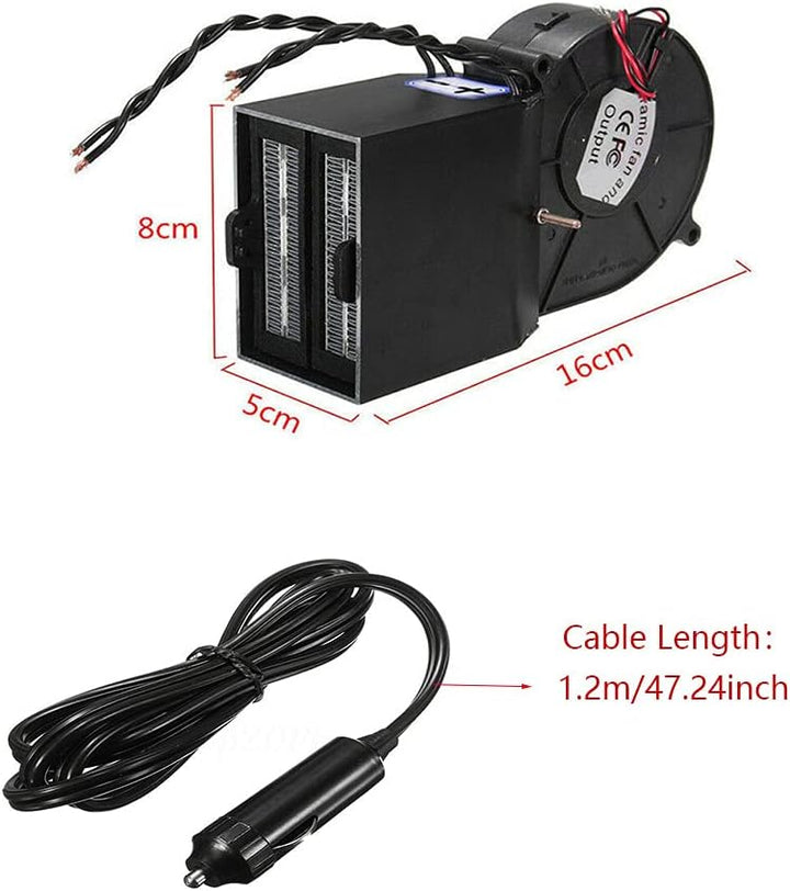 TOTMOX 12V 25A 150-350W Tragbare, einstellbare Autoheizung, Schnellheiz-Defroster, Auto-Keramik-Lüft