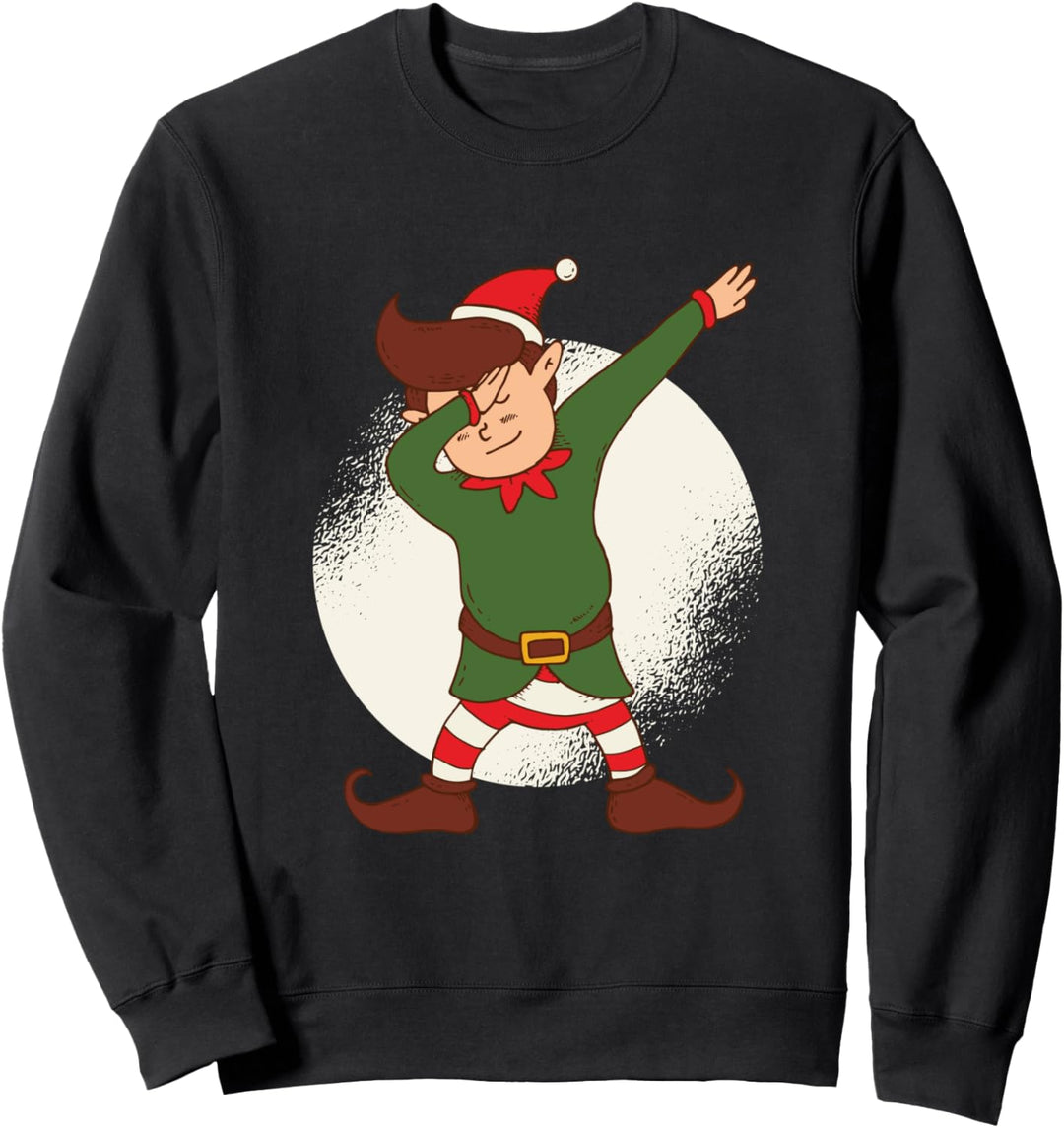 Weihnachtsmann's kleiner Elfenhelfer beim Dab-Tanz Sweatshirt