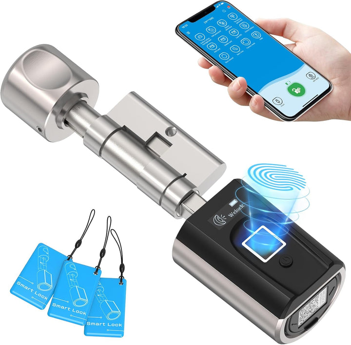 WELOCK SECBN51 Fingerabdruck Schloss mit App, RFID-Karte Transponder und WiFi, Fingerabdruck Türschl