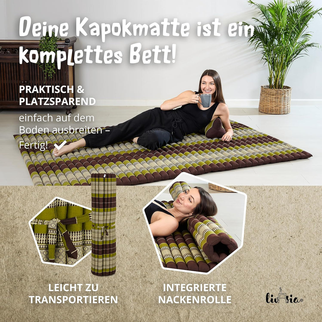 livasia Rollmatte Rollmatratze L-200x110x4,5cm, Gästebett Gästematratze 1 Person, Reisebett Kofferra