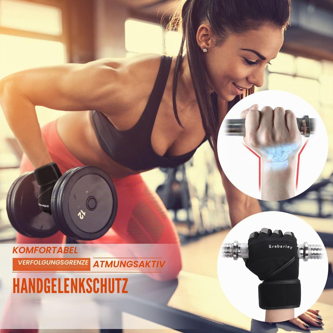 Grebarley Fitness Handschuhe,Trainingshandschuhe für Damen und Herren - Fitness Handschuhe für Kraft