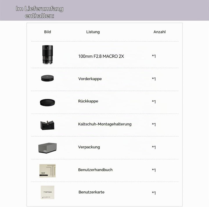 TTARTISAN 100mm F2.8 Makro 2X Kameraobjektiv für Fuji GFX Mount Vollformat Manueller Fokus Objektiv