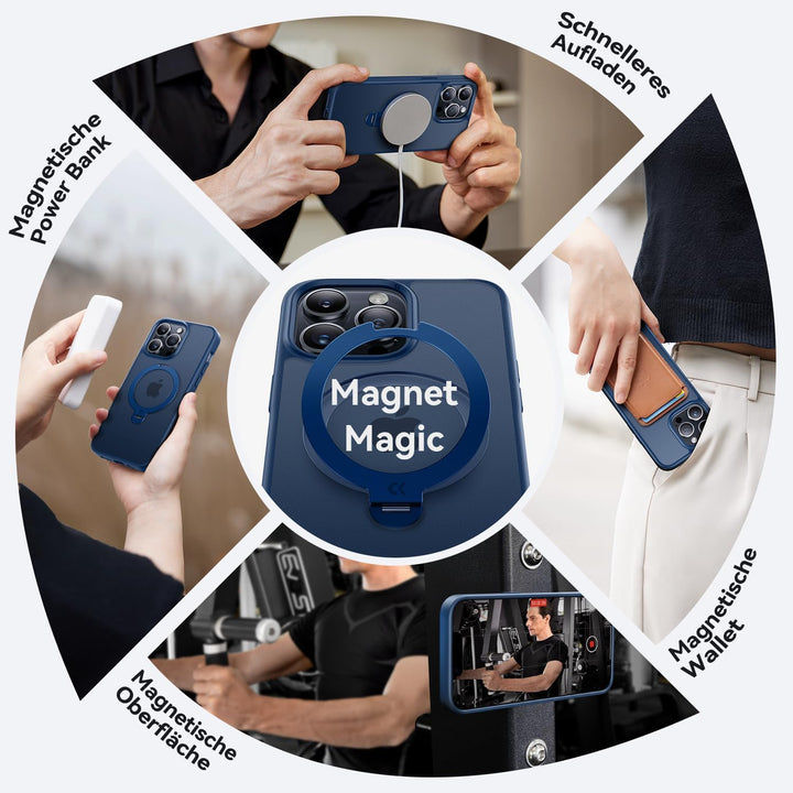 CASEKOO 360° MagicStand (Pro-Version) für iPhone 13 Pro Max Hülle für MagSafe [Unsichtbarer Ständer]