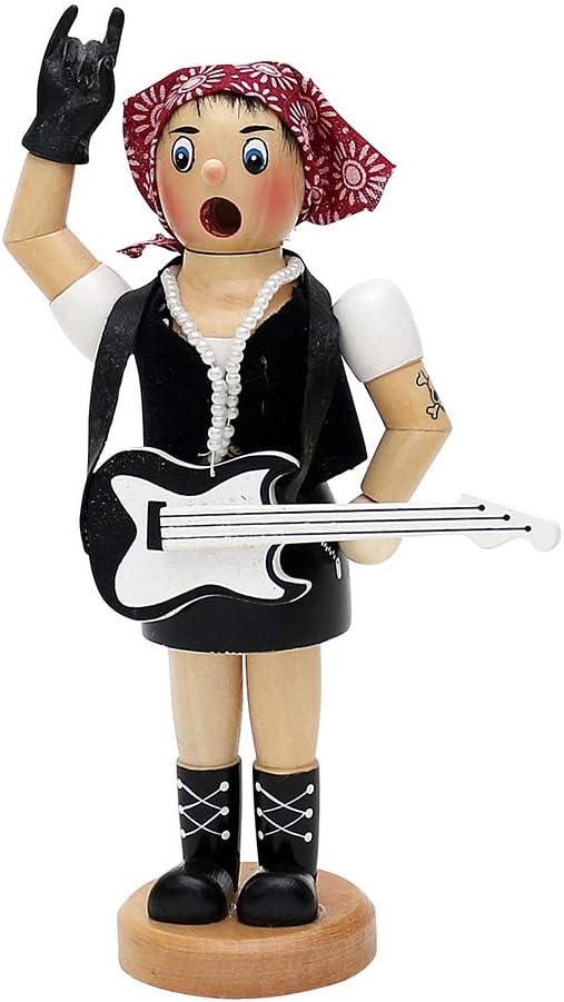 Dekohelden24 Räucherfrau als Rock Lady, ca. 19 cm, 521102, Rock Lady