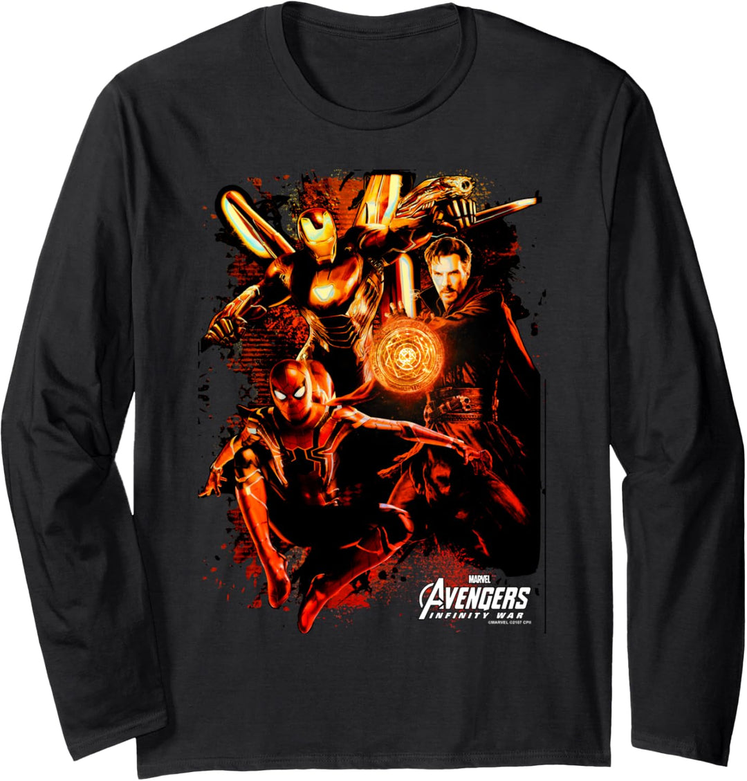 Marvel Avengers Infinity War Team Red Glow Langarmshirt