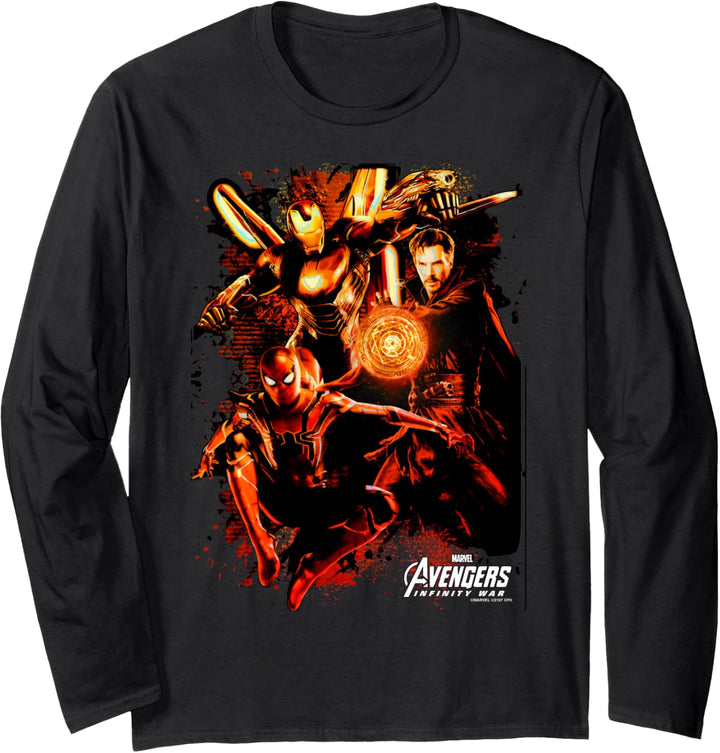 Marvel Avengers Infinity War Team Red Glow Langarmshirt