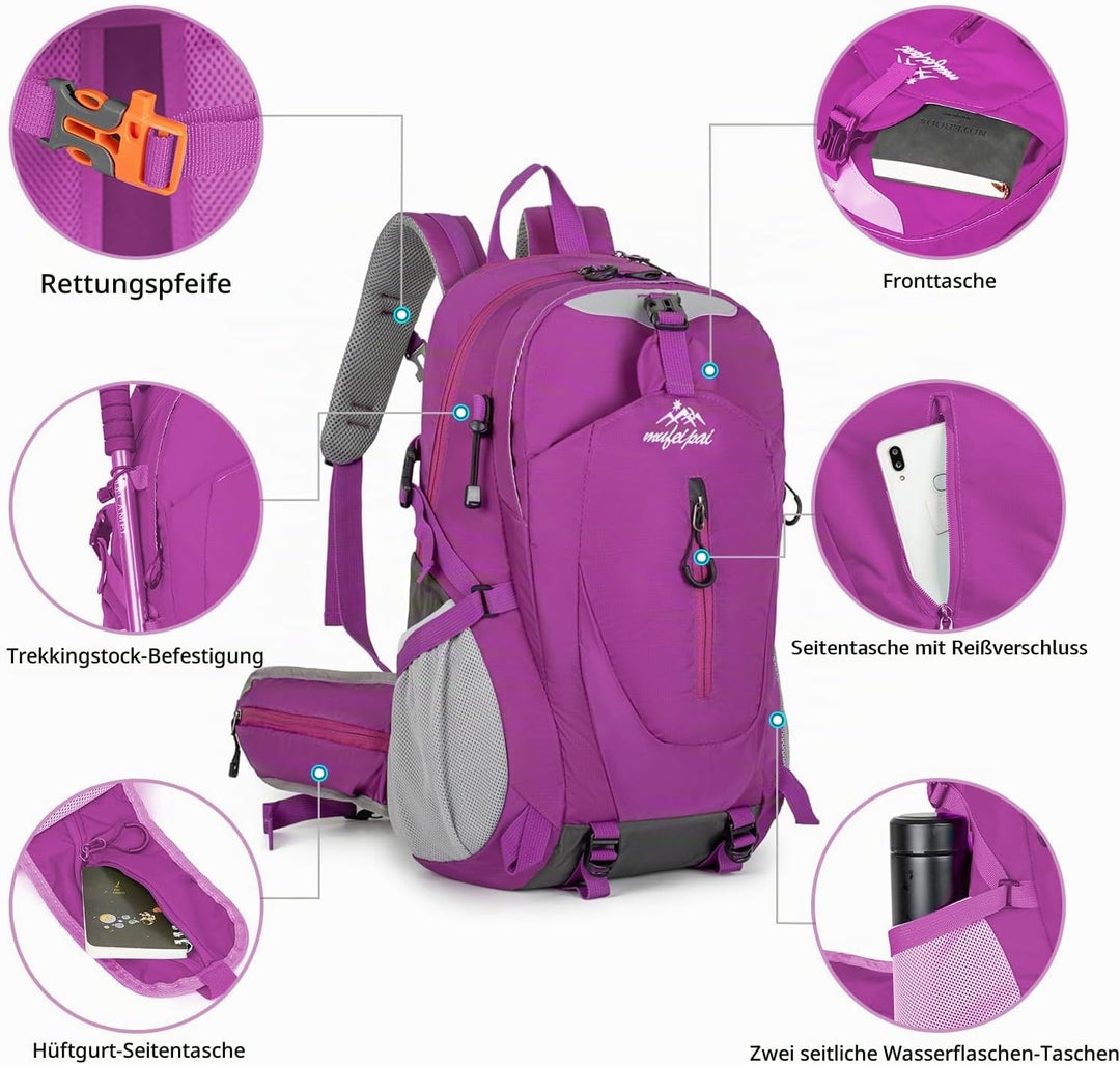 Amythe Schulrucksack Jungen Mädchen Gross Kapazität 33L, Wanderrucksack Leichter Teenager für ab 12