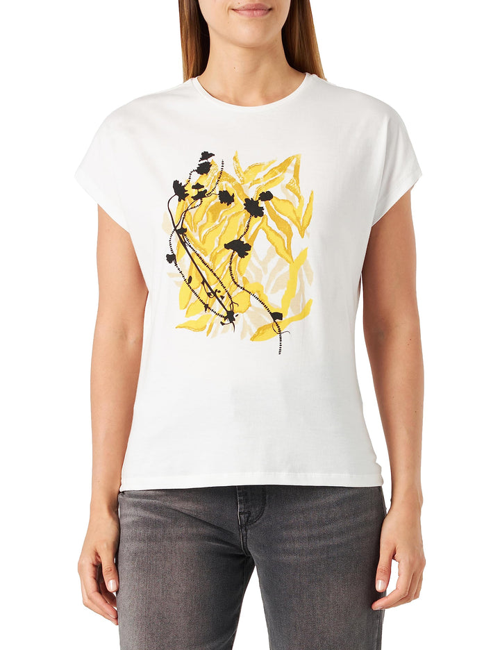 Taifun Damen T-Shirt 36 Offwhite Gemustert, 36 Offwhite Gemustert