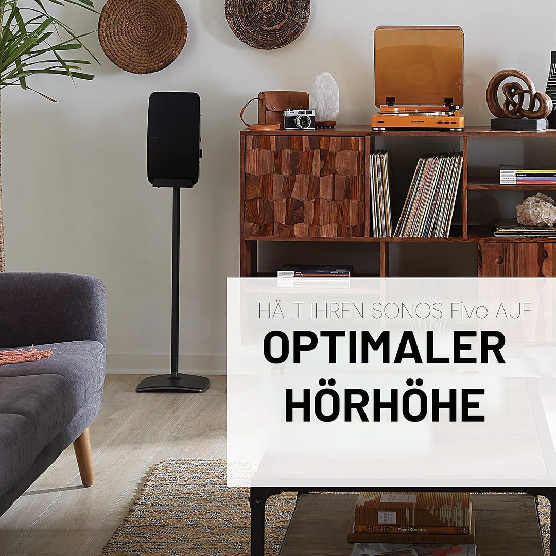 Sanus Kabelloser Lautsprecherständer für Sonos Five und Sonos Play:5 – Audio-Verbesserungsdesign für