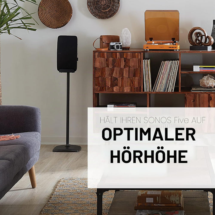 Sanus Kabelloser Lautsprecherständer für Sonos Five und Sonos Play:5 – Audio-Verbesserungsdesign für