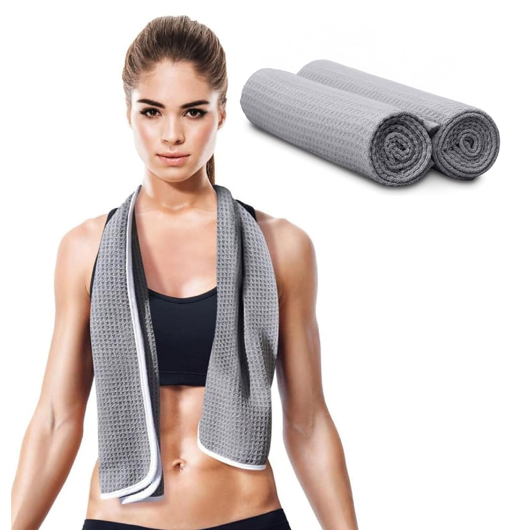 Fitness-Handtücher (2er-Pack) für Workout, Sport und Bewegung, weich, leicht, schnell trocknend, ger