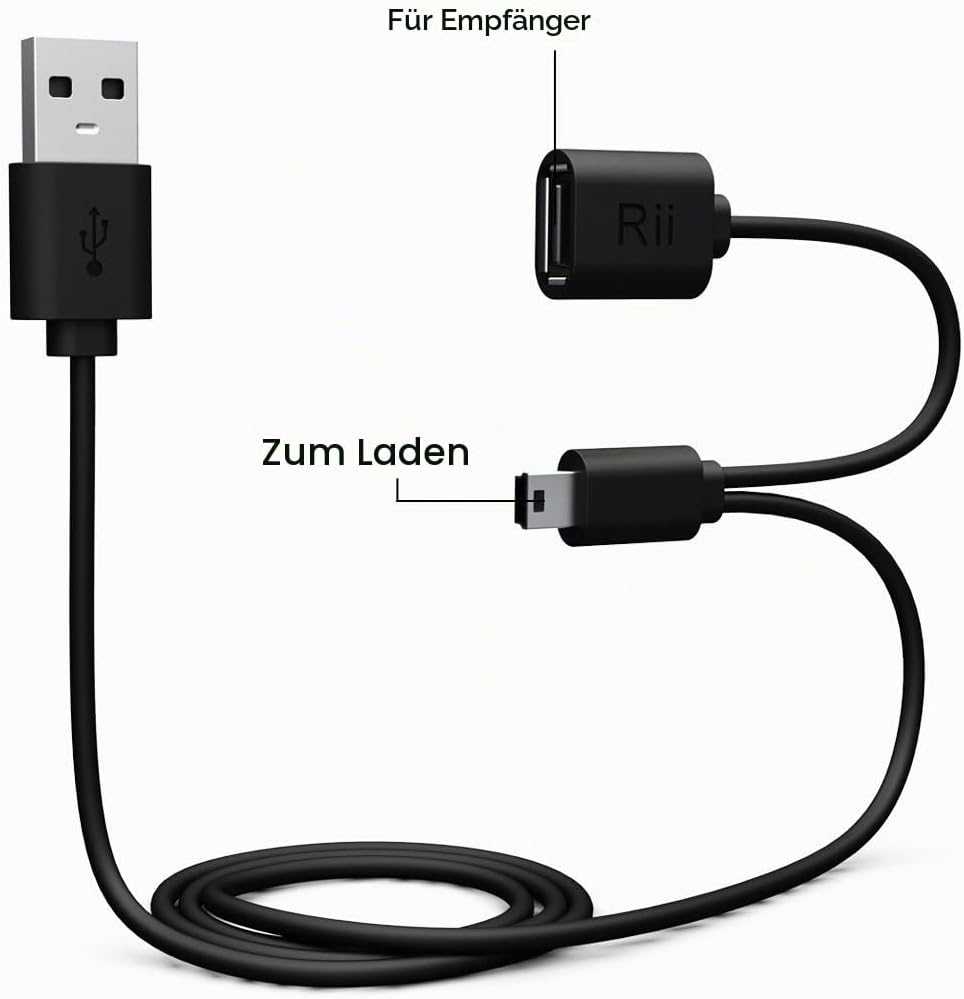 Rii Mini i8 + Wireless (AZERTY) – Mini Tastatur Französische beleuchtetes ergonomisch, kabellos, mit