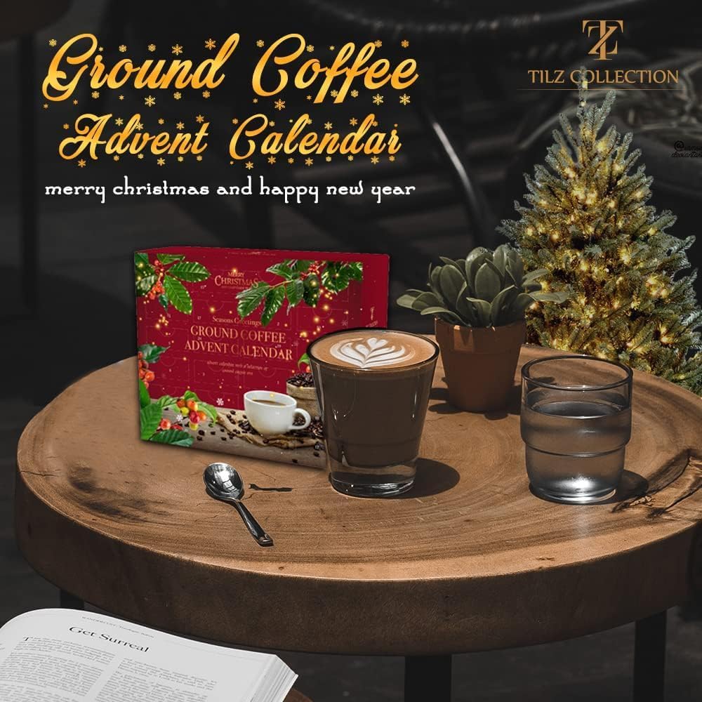 Kaffee-Adventskalender 2025-24 Premium Gourmet-Kaffee Gemahlene Bohnen Verschiedenen Geschmacksricht