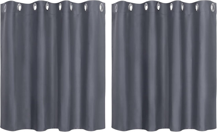 PiccoCasa 2er Set Gardine für Küche Polyester Scheibengardine Kurzgardine Blickdicht Kleine Gardine