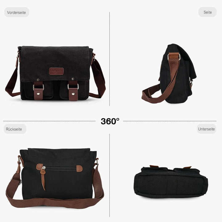 FANDARE Neu Retro Messenger Bag Umhängetasche Schultertasche 14 Zoll Laptoprucksäcke Herren Tasche K