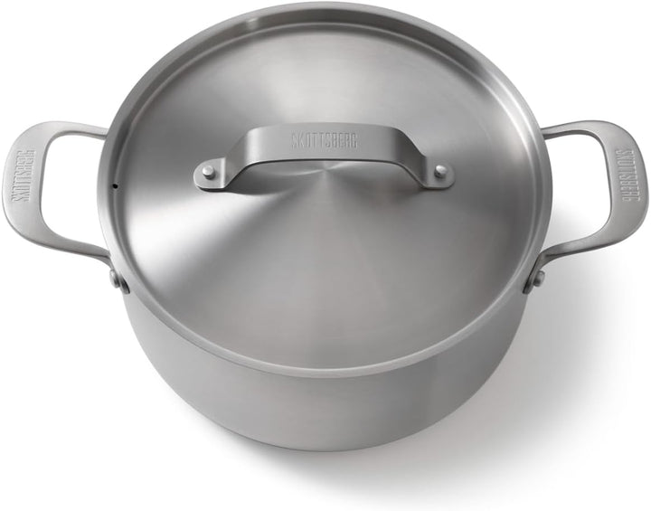 Skottsberg Edelstahl Kochtopf mit Deckel - Ø 24 cm - 4,75 L – PFAS frei, spülmaschinenfest - für Ind
