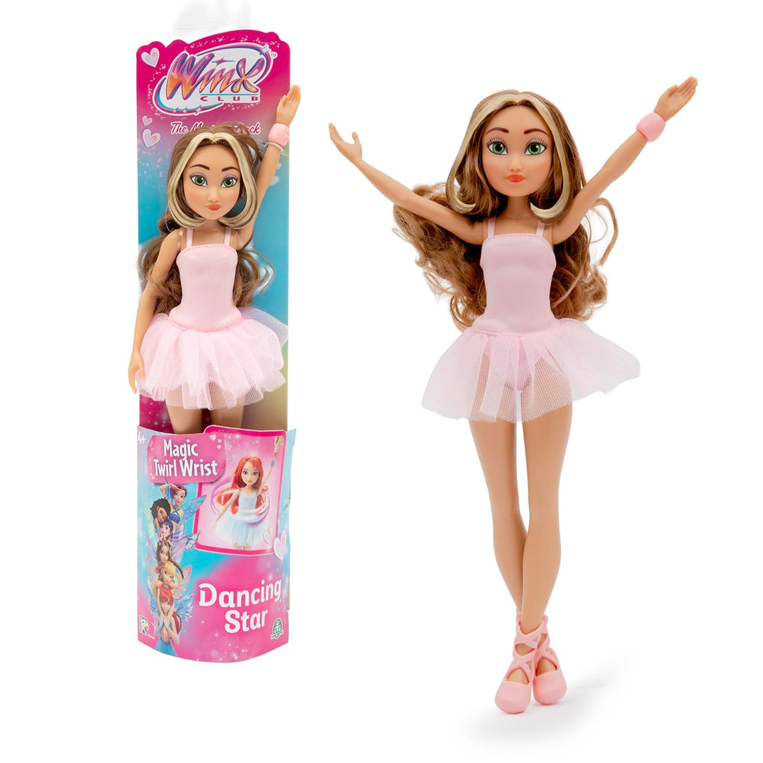 Winx WNX913 Puppe mit Gelenken, 27 cm, Serie Dancing Star, Modell Flora, für Kinder ab 4 Jahren