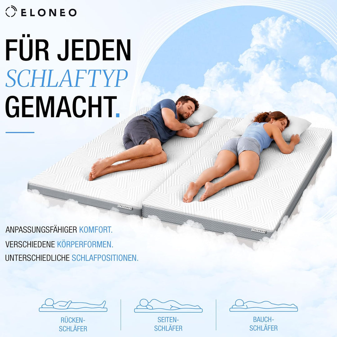 maxVitalis Viscoelastischer Matratzen Topper 90x190cm, Matratzentopper mit Memory Foam Effekt, 4 cm