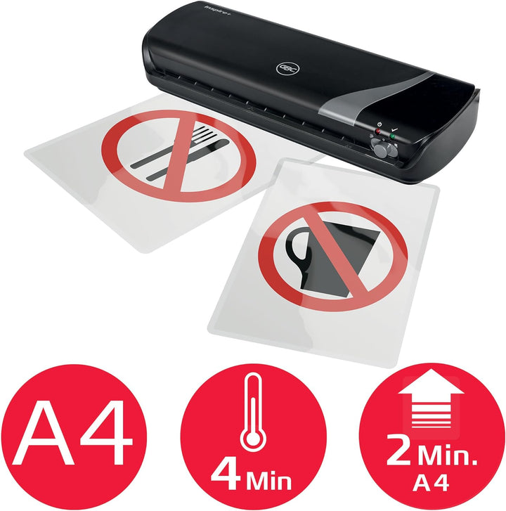 GBC Inspire+ Laminiergerät A4 für den Heimgebrauch, für Visitenkarten-Grösse bis zu DIN A4, Heiss- u