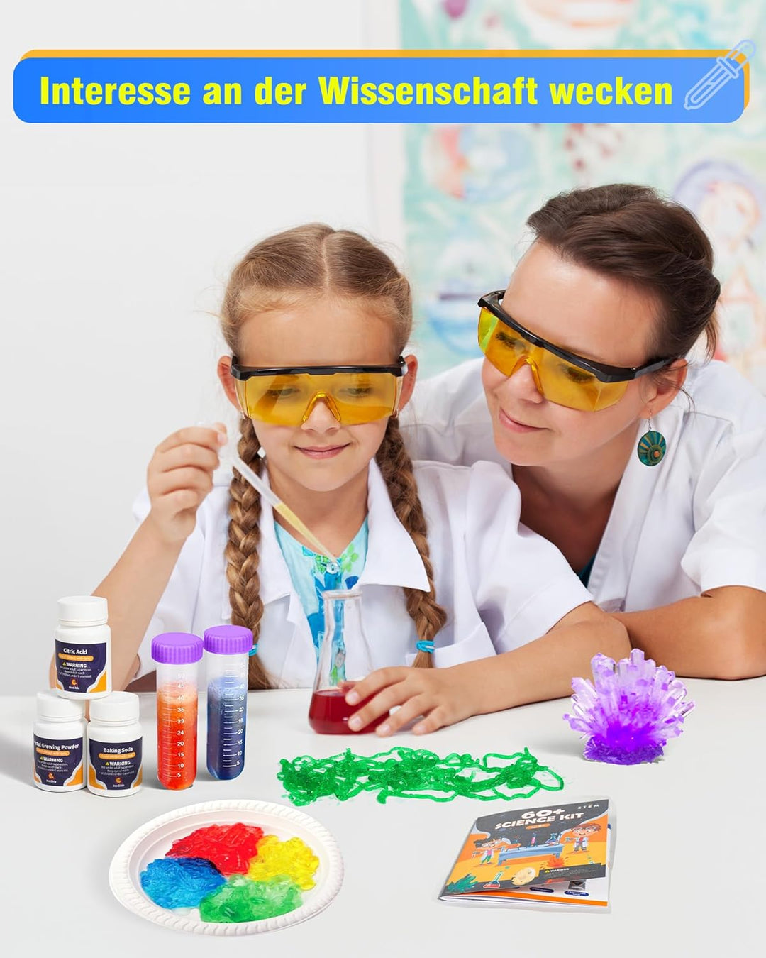 60+ Science Experiment Kit für Kinder ab 5+, STEM Lernen & pädagogisches Spielzeug, erste Wissenscha