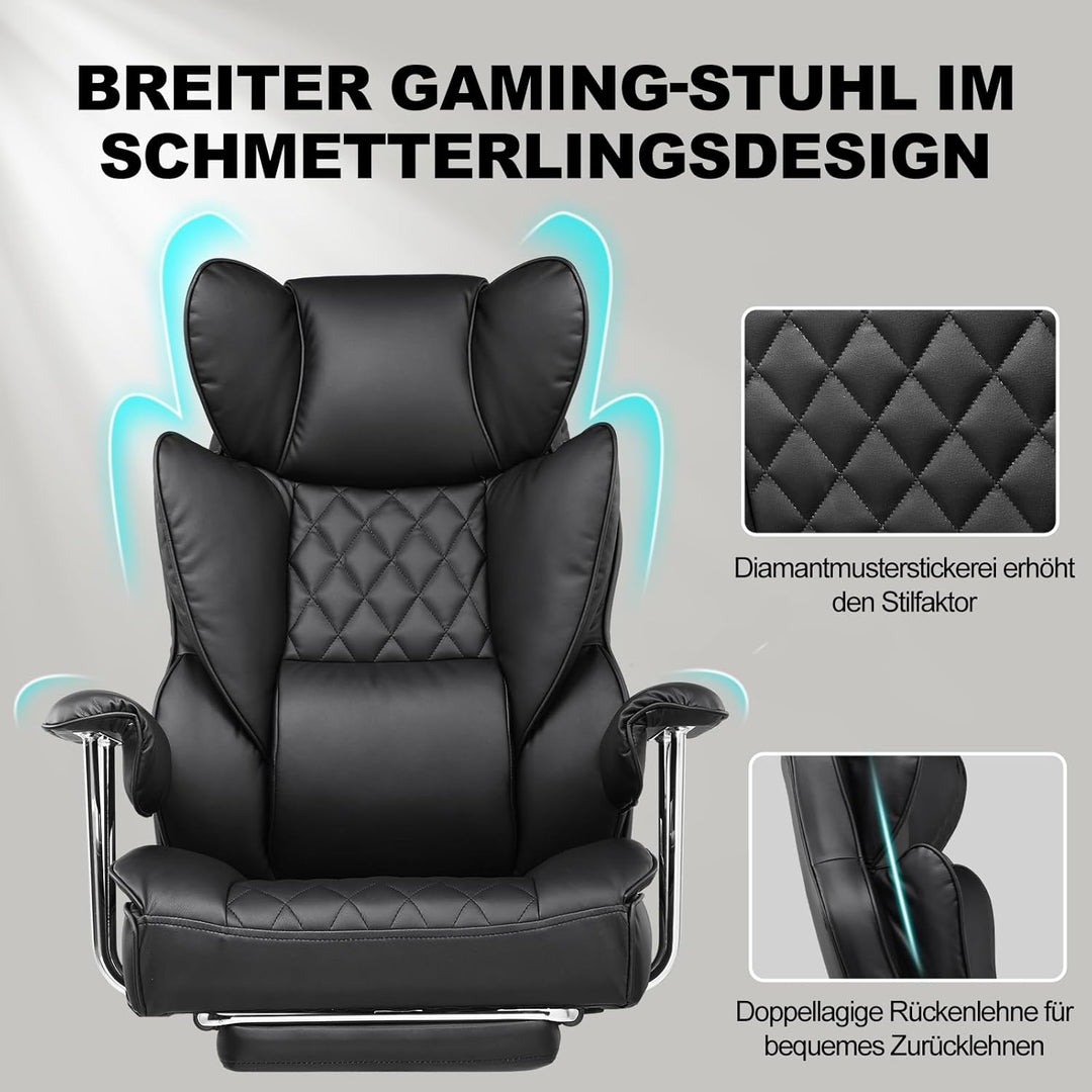 GTPLAYER Gaming Stuhl, Bürostuhl mit Taschenfeder-Lendenwirbelstütze, breiter Büro-Computersessel mi