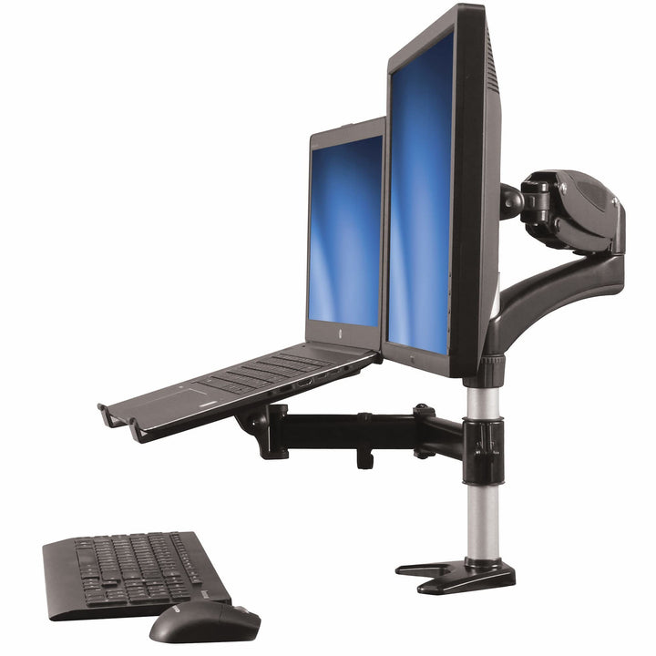Startech.Com Supporto per Singolo Monitor con Base per Portatile ad Altezza Regolabile One Touch fin