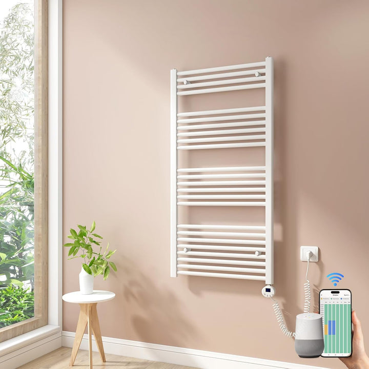 Heilmetz Smart WiFi Badheizkörper Elektrisch 120x60cm Elektrischer Handtuchtrockner mit Thermostat u